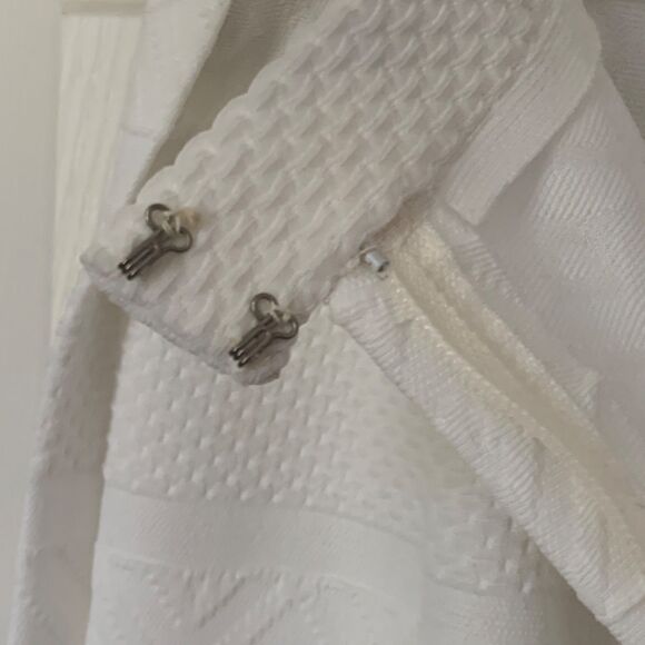 Vintage 70s 3 Piece Suit Women's SZ 12 Winter White Polyester Jacket Skirt Pants - Picture 15 of 16